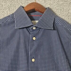 Eton Dress Shirt Mens Size 16.5 42 Large Blue Contemporary Long Sleeve Cotton